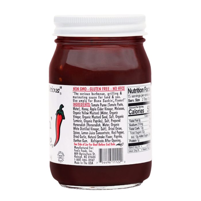 Bone Suckin' Sauce, Hot, 18 oz. jar, Ingredients