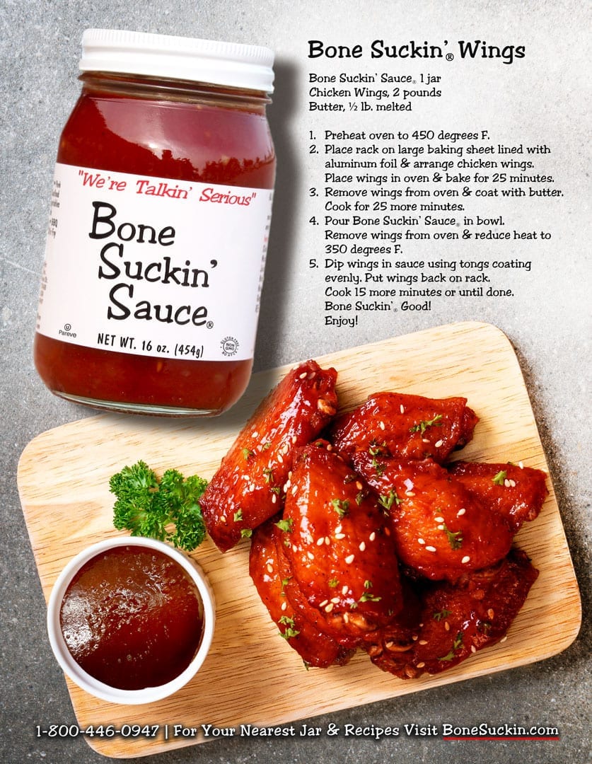 Bone Suckin’ Wings Recipe Flyer