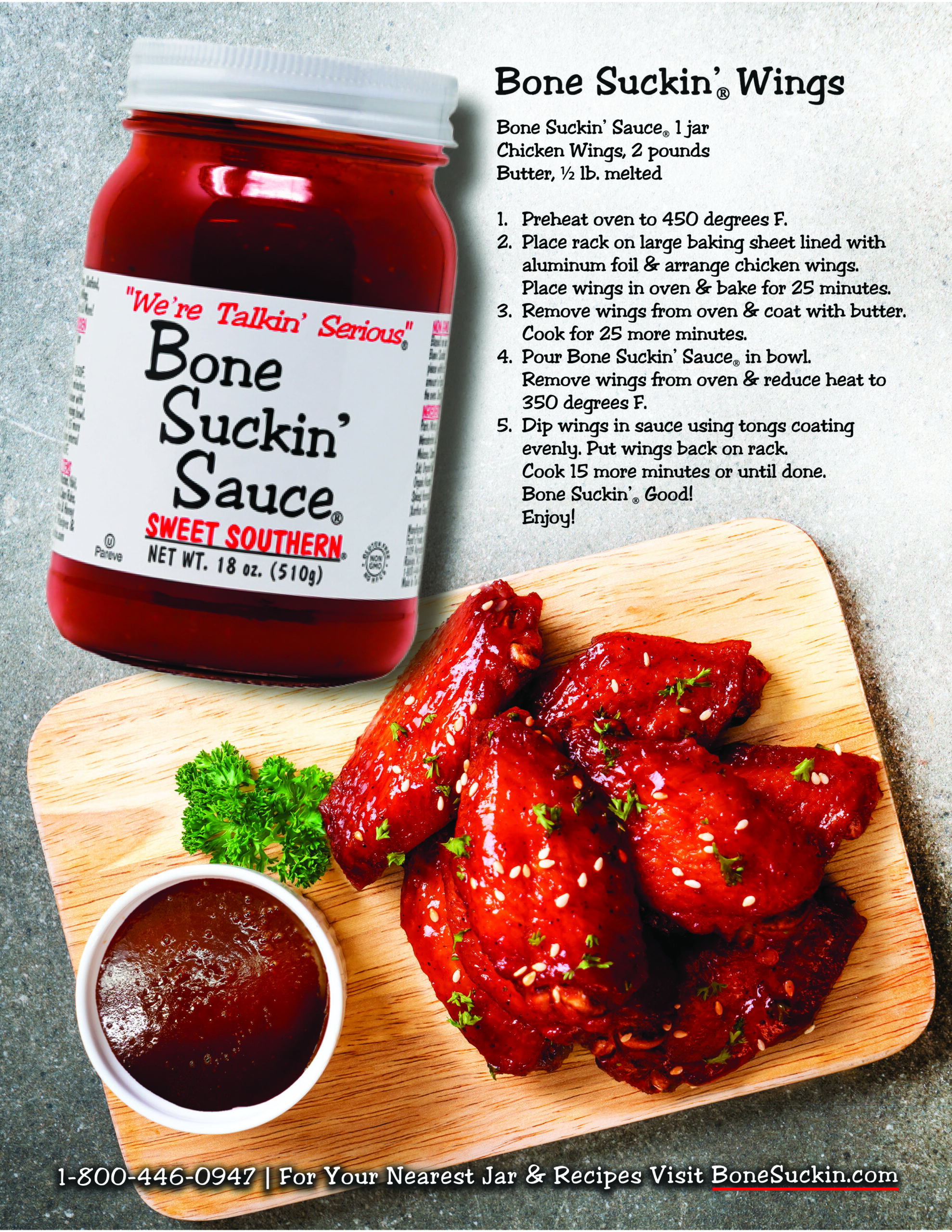 Bone Suckin’ Wings Recipe Flyer