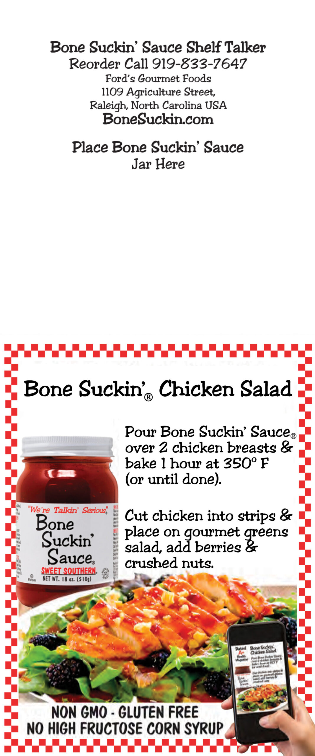 Chicken Recipe Shelf Talker