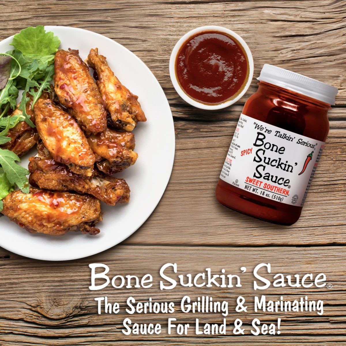 Bone Suckin Sauce Sweet Southern® Spicy Bbq Sauce 18 Oz In Glass Bottle For Ribs Chicken 8711