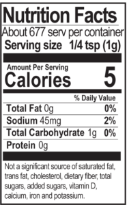 Bone Suckin' Chicken Seasoning & Rub Nutrition Label